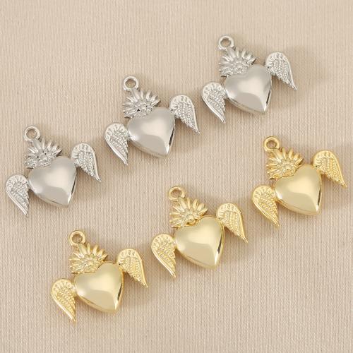 Brass Heart Pendants plated DIY nickel lead & cadmium free Sold By Bag