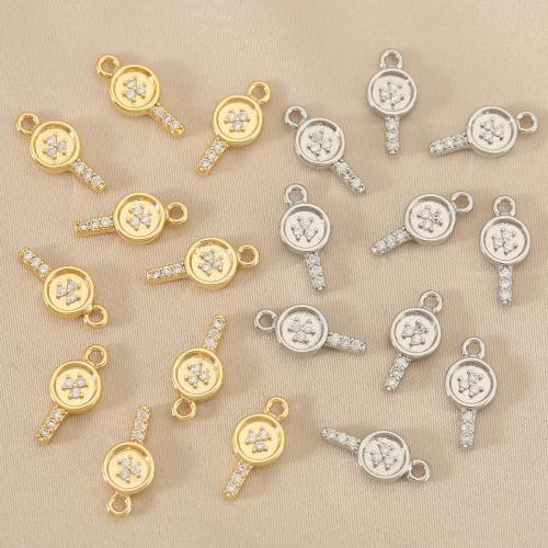 Cubique Pendentif en laiton zircon pavent, Placage, DIY & pavé de micro zircon, plus de couleurs à choisir, protéger l'environnement, sans nickel, plomb et cadmium, 10PC/sac, Vendu par sac