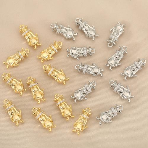 Cubique Pendentif en laiton zircon pavent, Placage, DIY & pavé de micro zircon, plus de couleurs à choisir, protéger l'environnement, sans nickel, plomb et cadmium, 10PC/sac, Vendu par sac