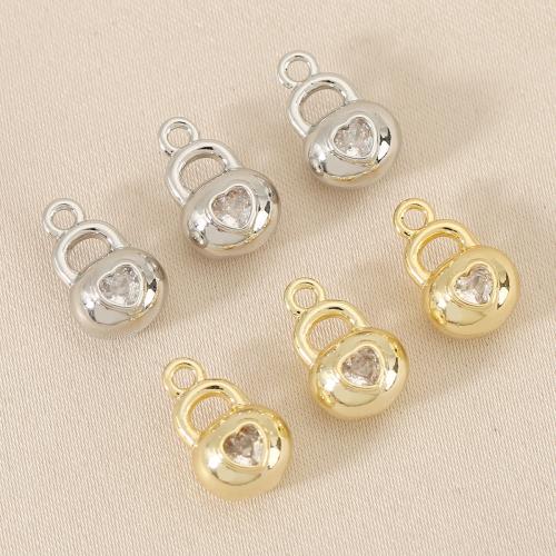 Cubique Pendentif en laiton zircon pavent, Télescope, Placage, DIY & pavé de micro zircon, plus de couleurs à choisir, protéger l'environnement, sans nickel, plomb et cadmium, 10PC/sac, Vendu par sac