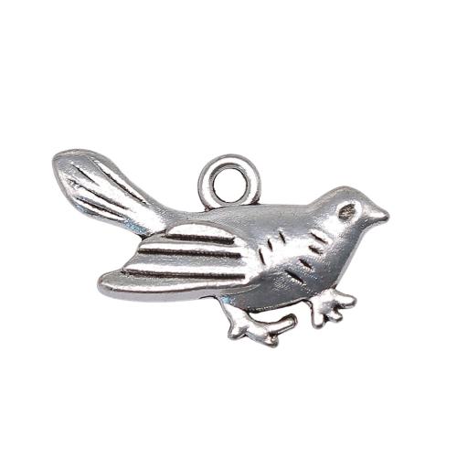 Zinc Alloy Animal Pendants Bird plated DIY antique silver color Sold By Bag