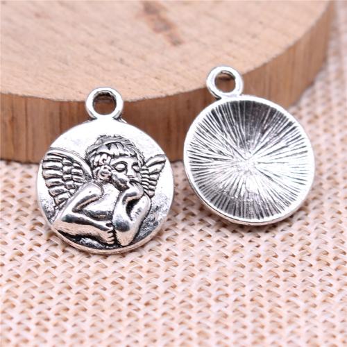 Zinc Alloy Pendants Round plated DIY Sold By Bag