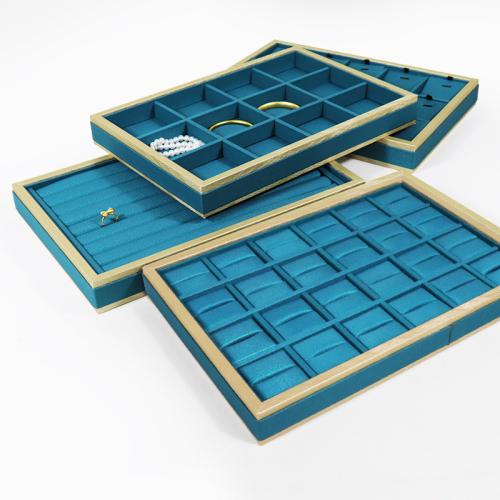 PU Leather Display Case with Wood Rectangle green Sold By PC