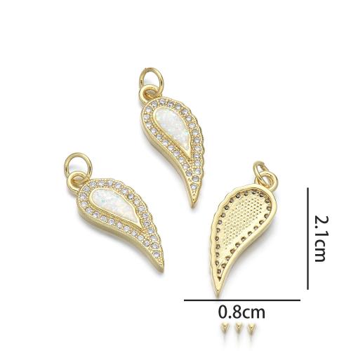 Sea opal häng, Mässing, med Opal, plated, DIY & micro bana cubic zirconia & 1/1 slinga, fler färger för val, nickel, bly och kadmium gratis, Säljs av PC