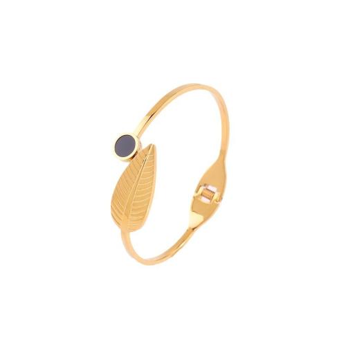 Aço inoxidável 304 abertura da pulseira, with acrilico, banhado a ouro 18k, joias de moda & para mulher, vendido por PC