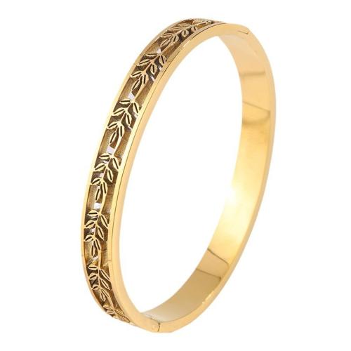 Stainless Steel Bangle 304 Stainless Steel plated fashion jewelry & for woman & hollow golden Sold By PC