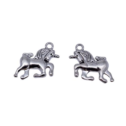 Zink-Aluminium-Anhänger, Zinklegierung, Einhorn, plattiert, DIY, 27x19mm, verkauft von PC