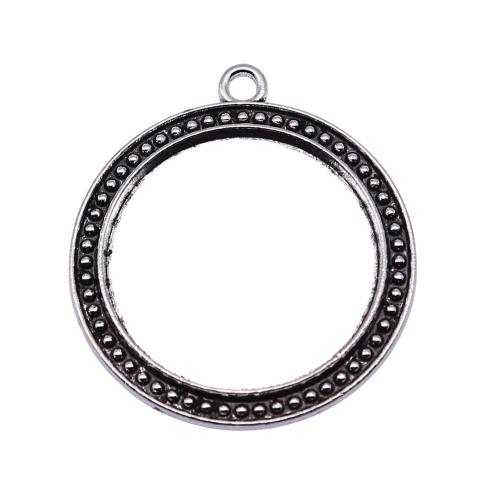 Zinc Alloy Pendant Open Back Setting Round plated DIY Inner Approx 30mm Sold By PC
