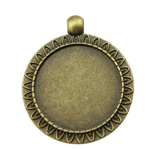 Zinc Alloy Pendant Cabochon Setting Round plated DIY Inner Approx 25mm Sold By PC