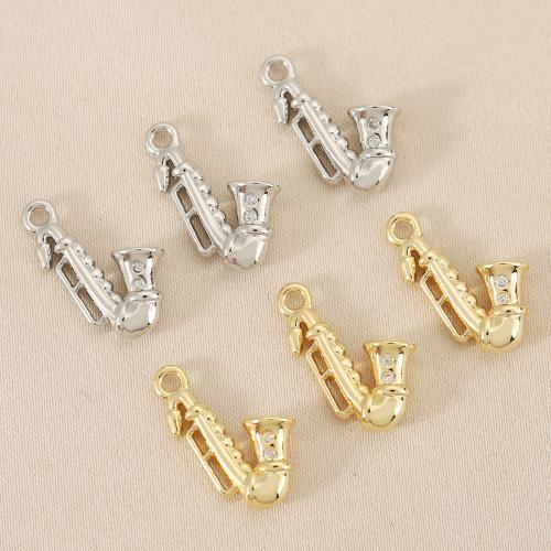 Befestigter Zirkonia Messing Anhänger, Lautsprecher, plattiert, DIY & Micro pave Zirkonia, keine, frei von Nickel, Blei & Kadmium, 10PCs/Tasche, verkauft von Tasche
