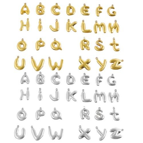 Stainless Steel Letter Pendants 304 Stainless Steel Alphabet Letter plated DIY Sold By Bag