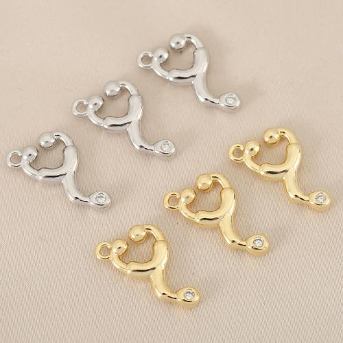 Cubique Pendentif en laiton zircon pavent, Placage, DIY & pavé de micro zircon, plus de couleurs à choisir, protéger l'environnement, sans nickel, plomb et cadmium, 10PC/sac, Vendu par sac