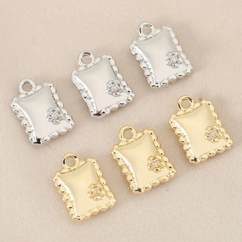 Cubique Pendentif en laiton zircon pavent, Placage, DIY & pavé de micro zircon, plus de couleurs à choisir, protéger l'environnement, sans nickel, plomb et cadmium, 10PC/sac, Vendu par sac