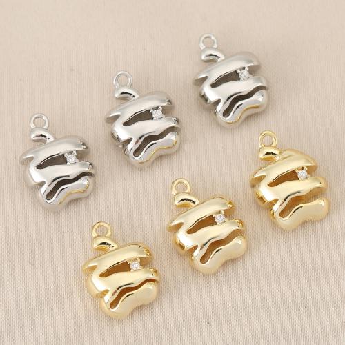 Cubique Pendentif en laiton zircon pavent, Placage, DIY & pavé de micro zircon, plus de couleurs à choisir, protéger l'environnement, sans nickel, plomb et cadmium, 10PC/sac, Vendu par sac