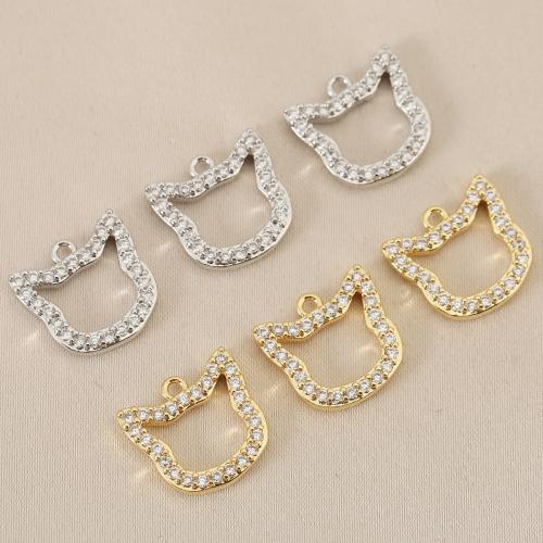 Cubique Pendentif en laiton zircon pavent, Placage, DIY & pavé de micro zircon, plus de couleurs à choisir, protéger l'environnement, sans nickel, plomb et cadmium, 10PC/sac, Vendu par sac