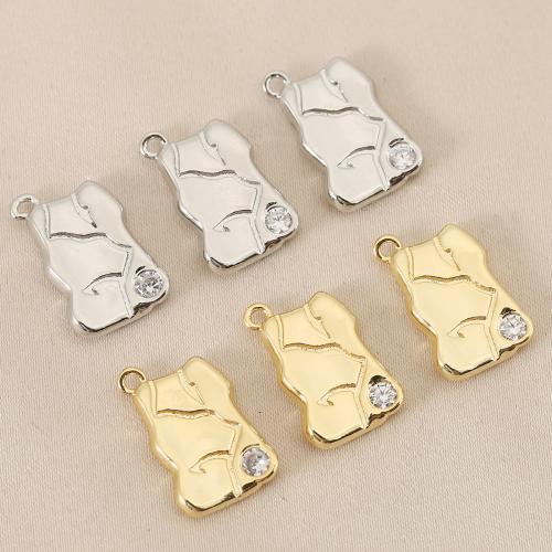 Cubique Pendentif en laiton zircon pavent, Placage, DIY & pavé de micro zircon, plus de couleurs à choisir, protéger l'environnement, sans nickel, plomb et cadmium, 10PC/sac, Vendu par sac