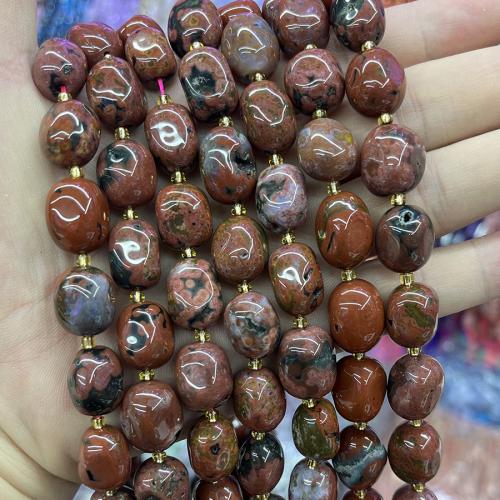 Agat pärlor, Ocean Agate, med Seedbead, DIY, blandade färger, 10-15mm, Såld Per 38 cm Strand