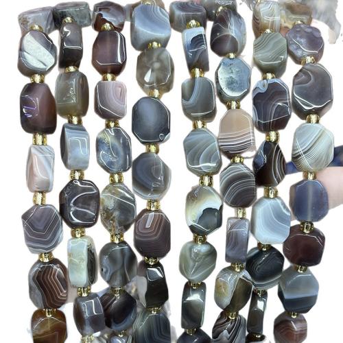 Perle agate Botswana naturelle, avec Seedbead, DIY, couleurs mélangées, 12-14mm, Vendu par 38 cm brin