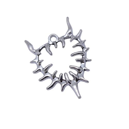 Zink Alloy Hjärta Hängen, plated, DIY & ihålig, 10PC/Bag, Säljs av Bag