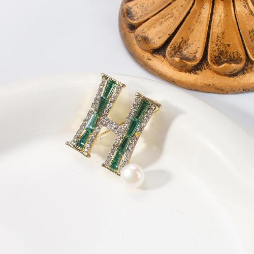 Sladkovodní Pearl Brož, Zinek, s Sladkovodní Pearl, barva pozlacený, módní šperky & s drahokamu, více barev na výběr, 27.42x9.45x25.33mm, Prodáno By PC