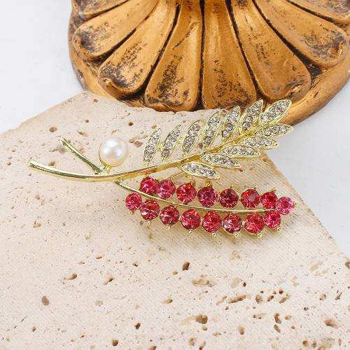 Sladkovodní Pearl Brož, Zinek, s Sladkovodní Pearl, barva pozlacený, módní šperky & s drahokamu, více barev na výběr, 31.24x9.93x58.28mm, Prodáno By PC