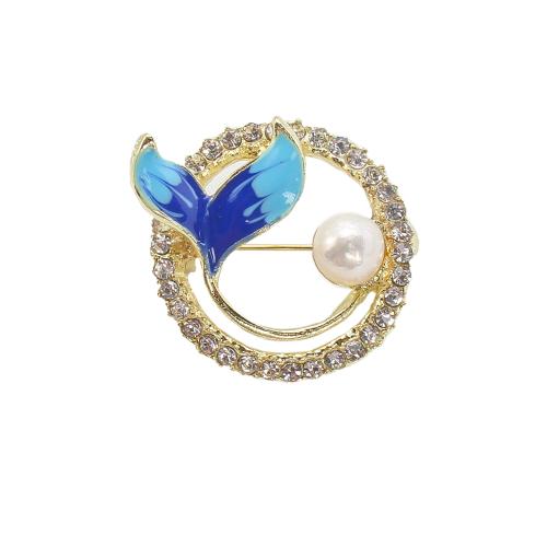 Sladkovodní Pearl Brož, Zinek, s Sladkovodní Pearl, barva pozlacený, módní šperky & smalt & s drahokamu, více barev na výběr, 31.24x9.93x58.28mm, Prodáno By PC