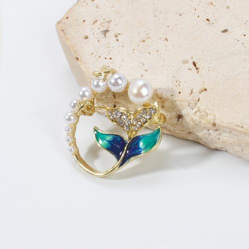 Sladkovodní Pearl Brož, Zinek, s Sladkovodní Pearl, barva pozlacený, módní šperky & smalt & s drahokamu, více barev na výběr, 30.97x11.45x31.91mm, Prodáno By PC