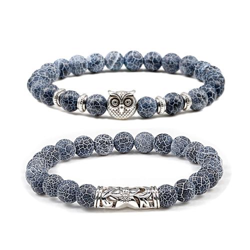 Bracelets de pierres précieuses, alliage de zinc, avec Pierre naturelle & quartz rose, Placage de couleur d'or, bijoux de mode, plus de couleurs à choisir, 8mm, Longueur 19 cm, Vendu par PC