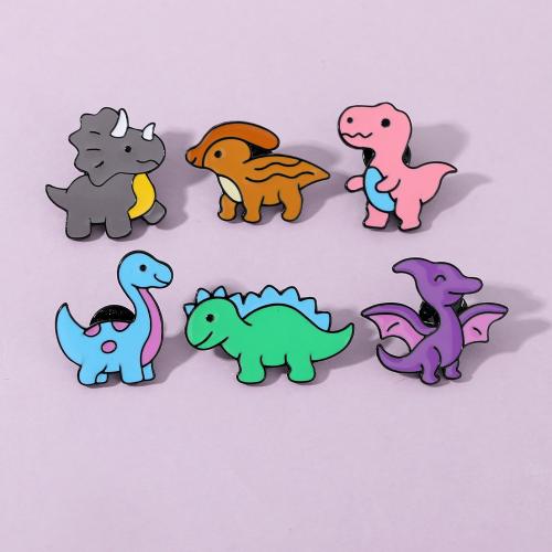 Enamel Brooch Zinc Alloy Dinosaur plated Unisex black Sold By PC