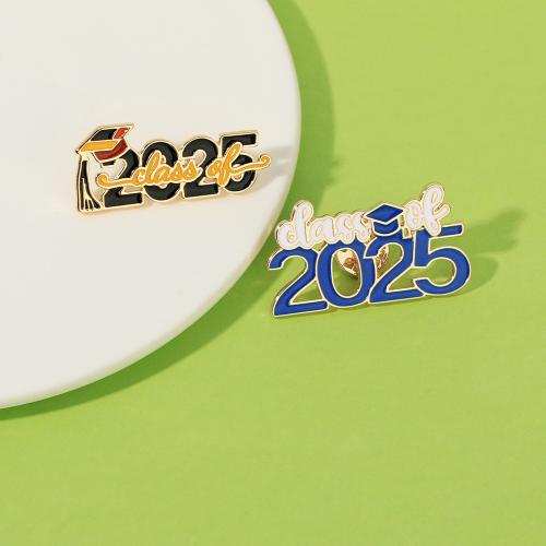 smalt Brož, Zinek, Číslo, á, unisex & různé styly pro výběr, zlatý, Prodáno By PC