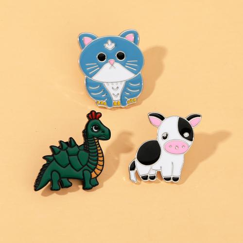Enamel Brooch Zinc Alloy plated Unisex silver color Sold By PC