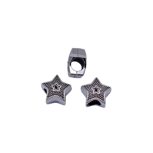 Koraliki ze stopu cynku, Stop cynku, Gwiazdka, Powlekane, DIY, 11x11x6.90mm, otwór:około 4.7mm, 10komputery/torba, sprzedane przez torba