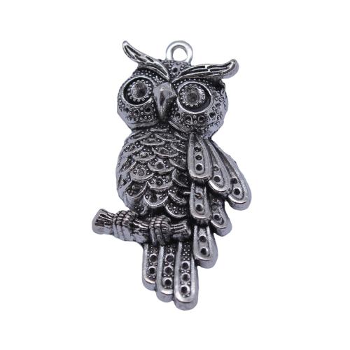 Wisiorki ze stopu cynku ze zwierzętami, Stop cynku, Sowa, Powlekane, DIY, 45x24mm, sprzedane przez PC