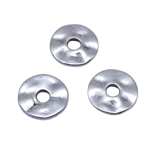 Zinc Alloy Spacer Beads Round plated DIY antique silver color Sold By Bag