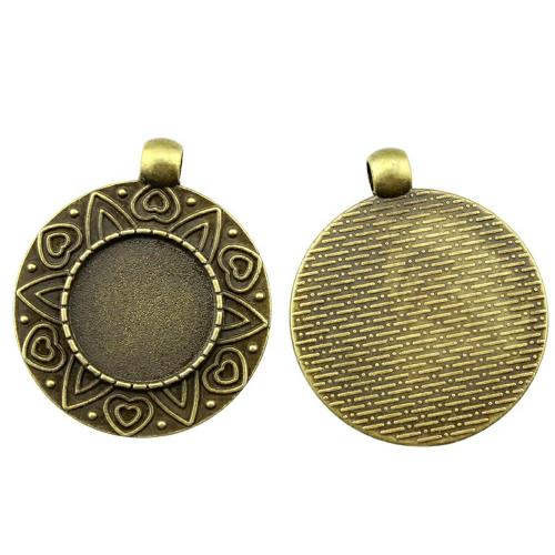 Liga de zinco Pendant Cabochon Ambiente, Roda, banhado, DIY, Mais cores pare escolha, Diametro interno:Aprox 18mm, vendido por PC