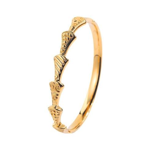 304 Stainless Steel Bangle 18K gold plated fashion jewelry & Unisex Sold By PC