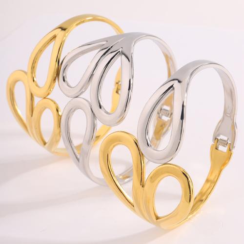304 Stainless Steel Cuff Bangle plated fashion jewelry & for woman & hollow Sold By PC