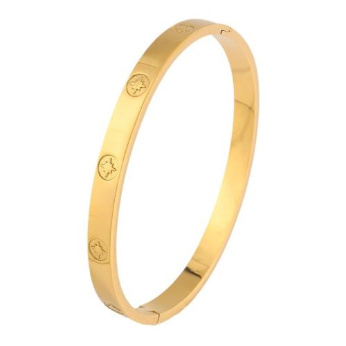 304 Stainless Steel Bangle 18K gold plated fashion jewelry & for woman Sold By PC