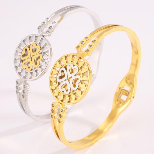 304 Stainless Steel Bangle plated fashion jewelry & for woman & hollow Sold By PC