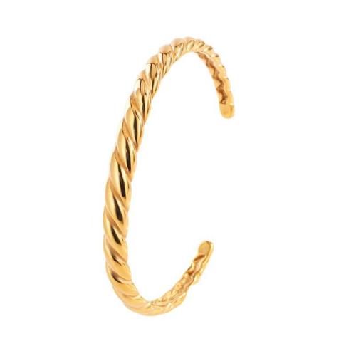 Aço inoxidável 304 abertura da pulseira, 18K banhado a ouro, joias de moda & para mulher, vendido por PC