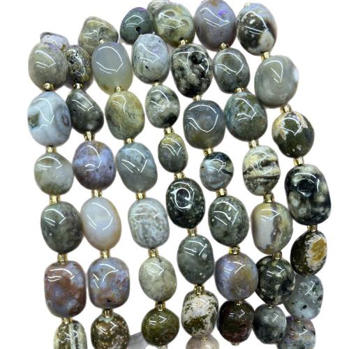Perles agates, agate océan, avec Seedbead, DIY, couleurs mélangées, 10-15mm, Vendu par 38 cm brin