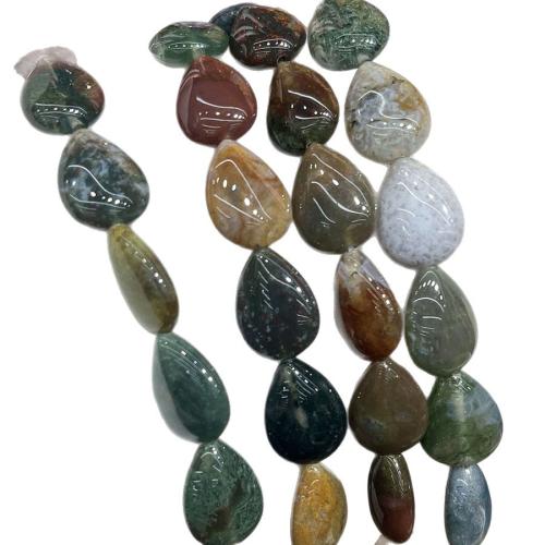 Perle agate indienne naturelle , DIY, couleurs mélangées, 13-18mm, Vendu par 38 cm brin