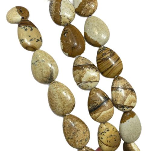 Obrázek Jasper Korálky, Slza, DIY, smíšené barvy, 13-18mm, Prodáno za 38 cm Strand