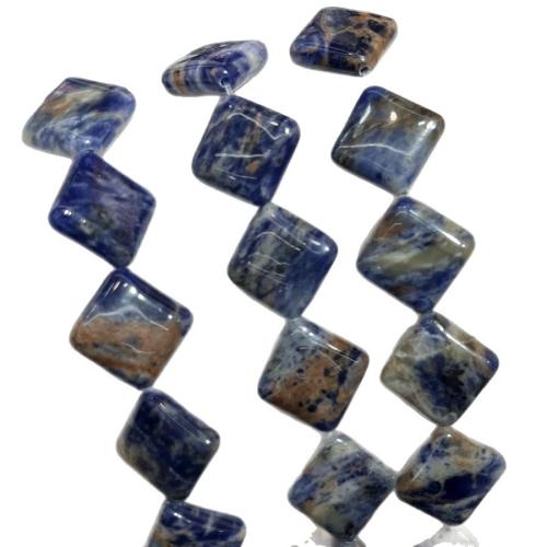 Sodalite Pärlor, Soda, Rhombus, DIY, blandade färger, 15mm, Såld Per 38 cm Strand