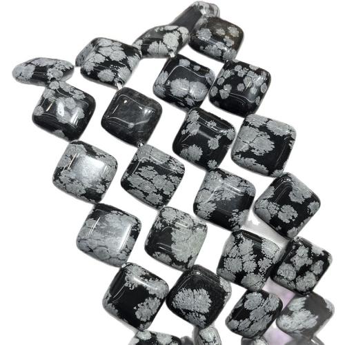 Sneeuwvlok Obsidiaan Beads, Rhombus, DIY, gemengde kleuren, 15mm, Per verkocht 38 cm Strand