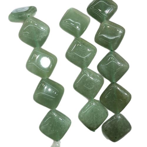 Aventurine Korálky, Zelená Aventurine, Rhombus, DIY, zelený, 15mm, Prodáno za 38 cm Strand