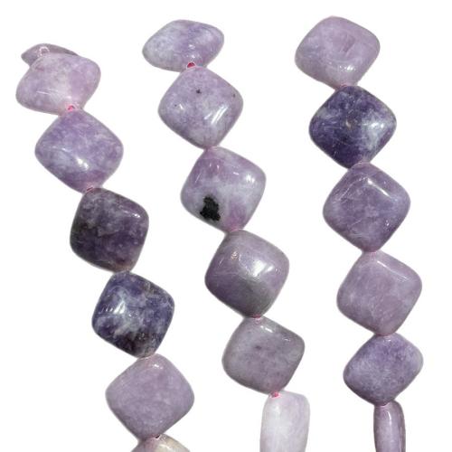 Gemstone Smycken Pärlor, Naturlig Lepidolit, Rhombus, DIY, purpur, 15mm, Såld Per 38 cm Strand