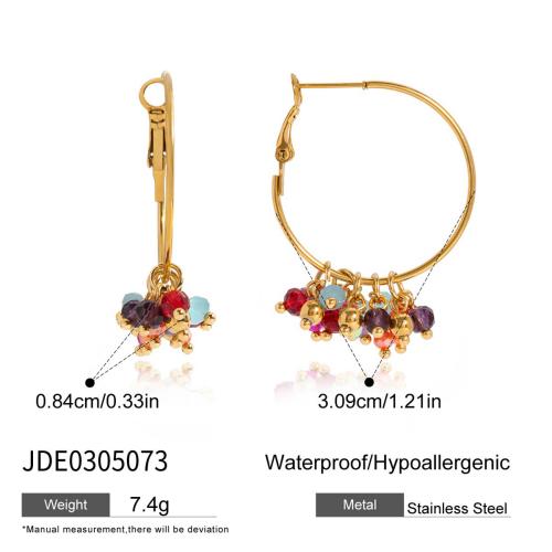Crystal Earrings 304 Stainless Steel with Crystal gold color plated fashion jewelry Sold By Pair