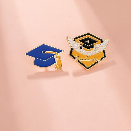 Broche émail, alliage de zinc, Placage, unisexe & styles différents pour le choix, doré, Vendu par PC