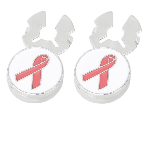 Cufflinks Zinc Alloy Round plated fashion jewelry & for man & enamel silver color Sold By Pair